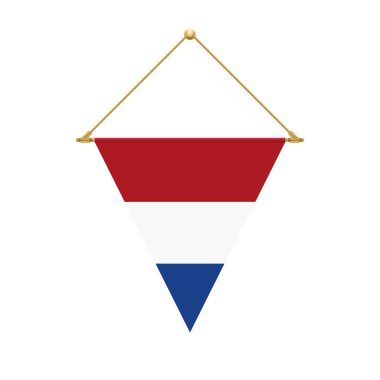 Bayrak tasarım. Hollandalı üçgen bayrağını. Tasarımlarınız için izole şablonu. Vektör çizim.