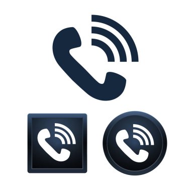 Tasarımlarınız için beyaz arka plan telefon simgeleri. Vektör çizim simgeler.