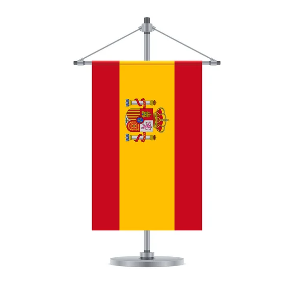 Diseño Bandera Bandera España Cruz Metálica Plantilla Aislada Para Sus — Vector de stock