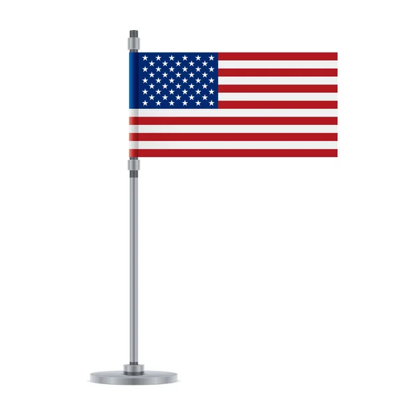 Diseño Bandera Bandera Americana Poste Metálico Plantilla Aislada Para Sus — Vector de stock