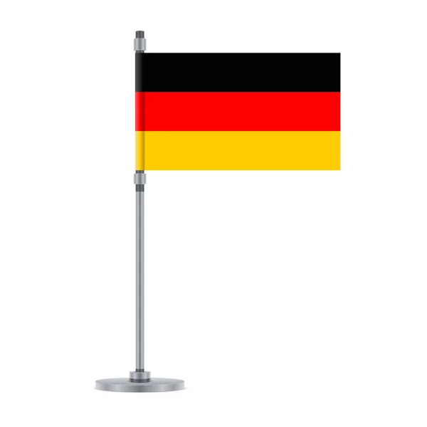Návrh Vlajky Německá Vlajka Kovové Tyči Izolované Šablona Pro Své — Stockový vektor