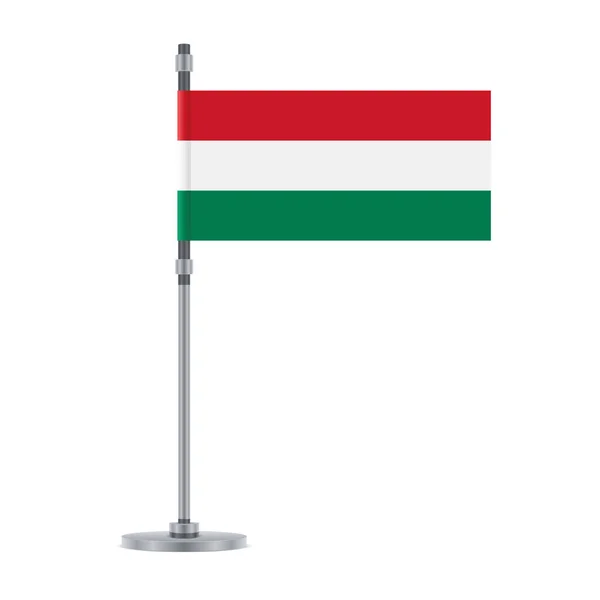 Vlag Ontwerpen Hongaarse Vlag Metalen Paal Geïsoleerde Sjabloon Voor Ontwerpen — Stockvector