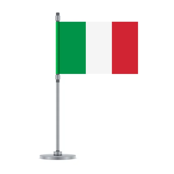 Diseño Bandera Bandera Italiana Poste Metálico Plantilla Aislada Para Sus — Archivo Imágenes Vectoriales