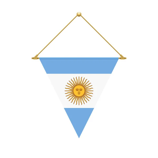 Wzór Flagi Argentyńskie Trójkąta Flaga Wisi Odizolowane Szablonu Dla Swoich — Wektor stockowy