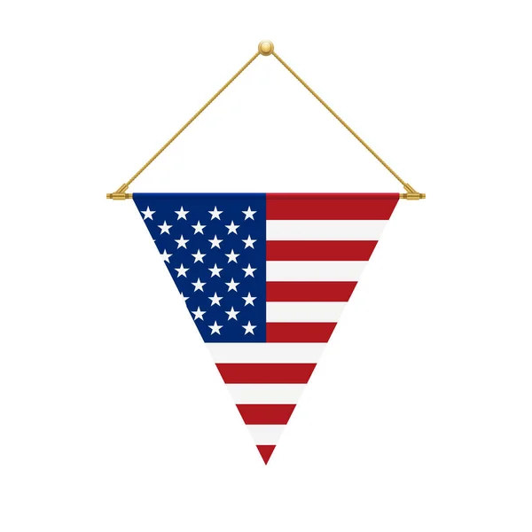 Desenho Bandeira Bandeira Triangular Americana Pendurada Modelo Isolado Para Seus —  Vetores de Stock