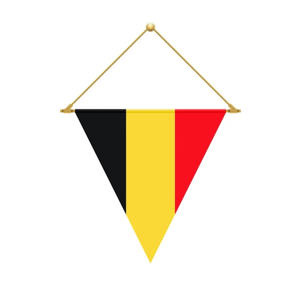 Conception Drapeau Drapeau Triangle Belge Suspendu Modèle Isolé Pour Vos — Image vectorielle