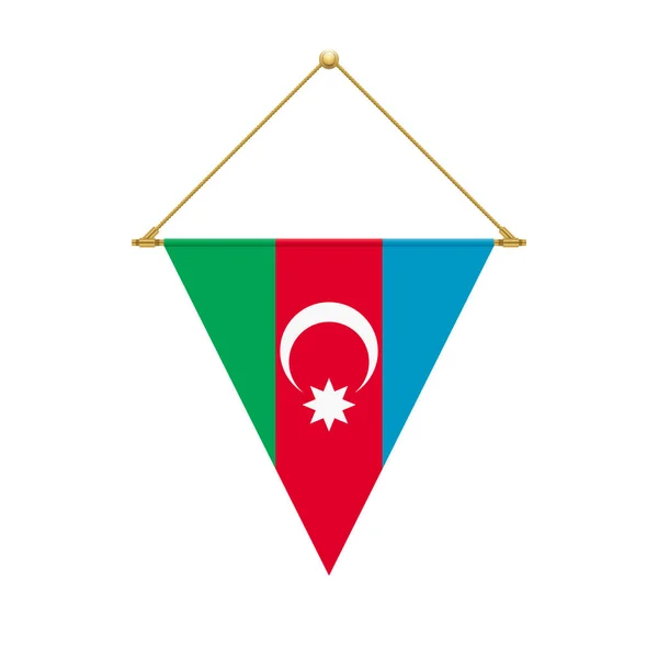 Návrh Vlajky Ázerbájdžán Trojúhelník Vlajka Visí Izolované Šablona Pro Své — Stockový vektor