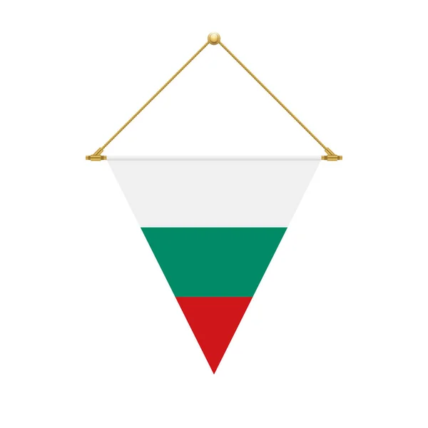 Návrh Vlajky Bulharská Trojúhelník Vlajka Visí Izolované Šablona Pro Své — Stockový vektor