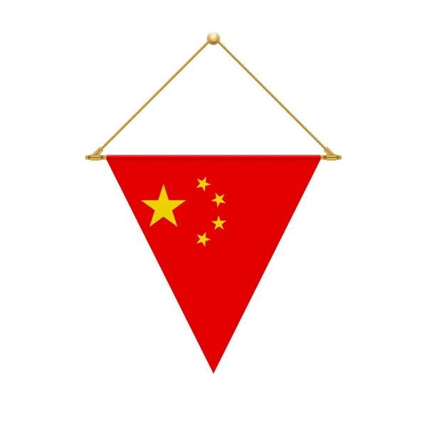 Vlag Ontwerpen Chinese Driehoek Vlag Opknoping Geïsoleerde Sjabloon Voor Ontwerpen — Stockvector