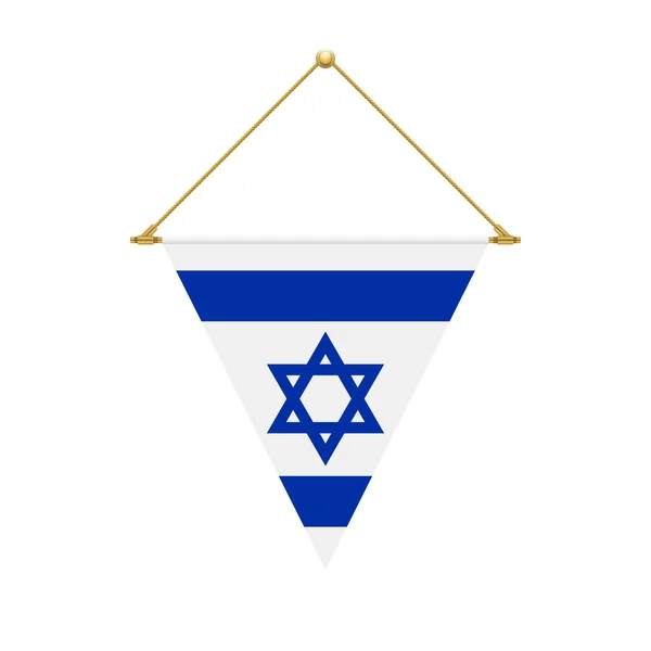 Diseño Bandera Bandera Del Triángulo Israelí Colgando Plantilla Aislada Para — Vector de stock