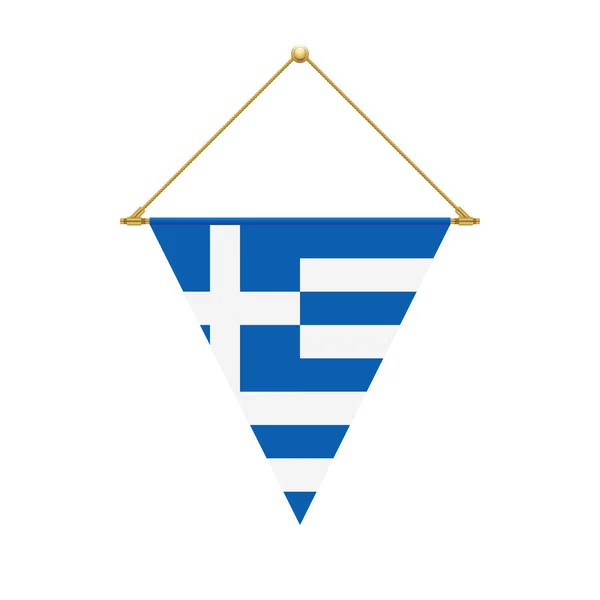 Wzór Flagi Grecki Trójkąt Flaga Wisi Odizolowane Szablonu Dla Swoich — Wektor stockowy