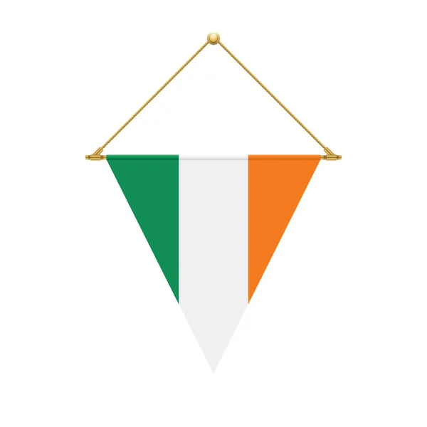 Desenho Bandeira Bandeira Triângulo Irlandês Pendurada Modelo Isolado Para Seus — Vetor de Stock