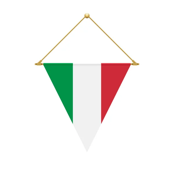 Diseño Bandera Bandera Triangular Italiana Colgando Plantilla Aislada Para Sus — Archivo Imágenes Vectoriales
