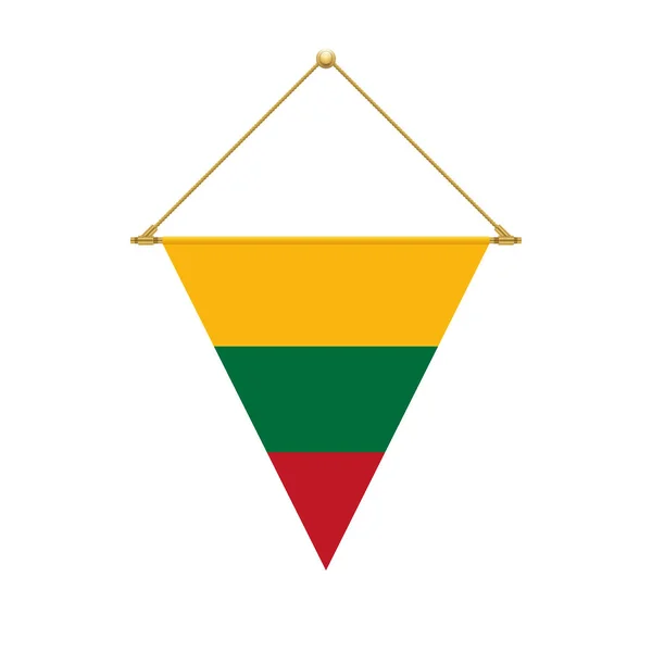 Diseño Bandera Bandera Triangular Lituana Colgando Plantilla Aislada Para Sus — Archivo Imágenes Vectoriales