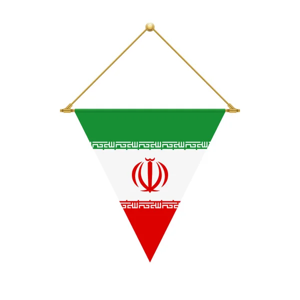 Diseño Bandera Bandera Del Triángulo Iraní Colgando Plantilla Aislada Para — Archivo Imágenes Vectoriales