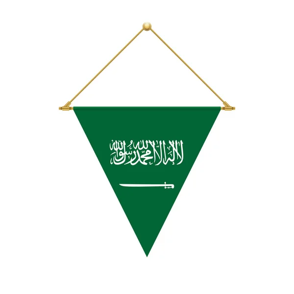 Desain Bendera Bendera Segitiga Arab Saudi Menggantung Templat Terisolasi Untuk - Stok Vektor