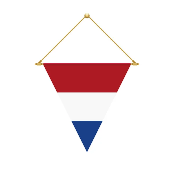 Desenho Bandeira Bandeira Triângulo Holandês Pendurada Modelo Isolado Para Seus — Vetor de Stock
