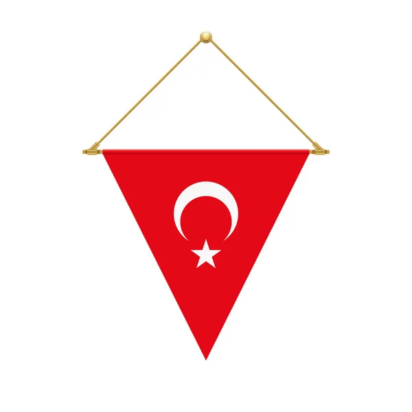 Flag Design Turkish Triangle Flag Hanging Isolated Template Your Designs — Stock Vector