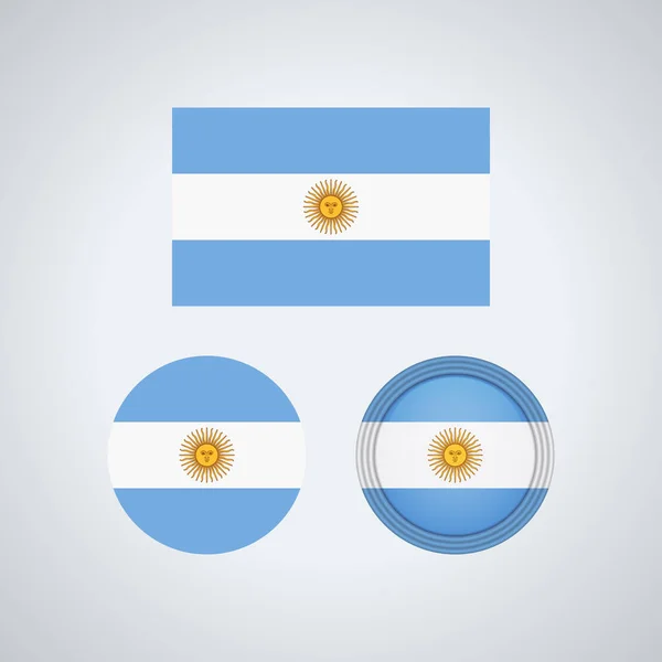 Zászló Design Argentin Jelző Van Állítva Elszigetelt Sablon Tervez Vektoros — Stock Vector