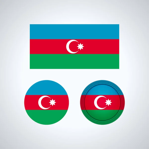 Diseño Bandera Bandera Azerbaiyán Establecida Plantilla Aislada Para Sus Diseños — Archivo Imágenes Vectoriales