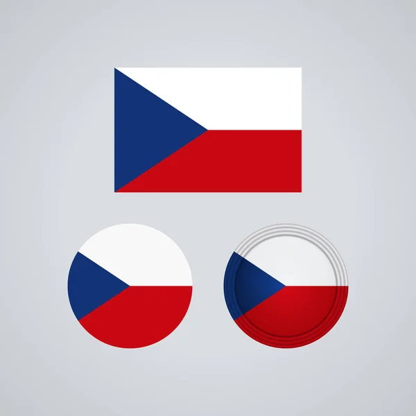 旗帜设计 捷克国旗设置 设计的独立模板 矢量插图 — 图库矢量图片