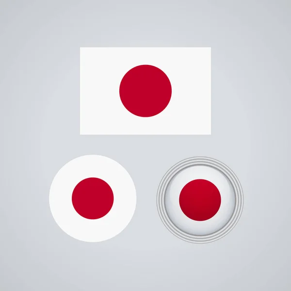 Vlag Ontwerpen Japanse Vlag Ingesteld Geïsoleerde Sjabloon Voor Ontwerpen Vectorillustratie — Stockvector