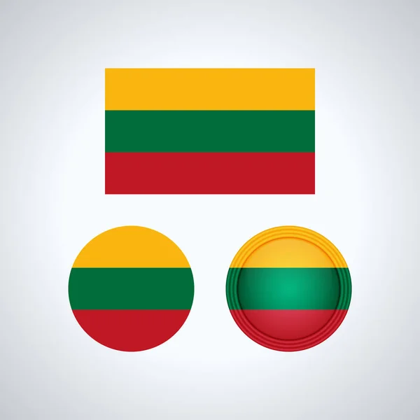 Diseño Bandera Bandera Lituana Plantilla Aislada Para Sus Diseños Ilustración — Archivo Imágenes Vectoriales