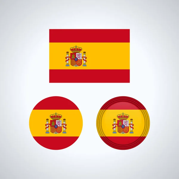 Diseño Bandera Bandera España Plantilla Aislada Para Sus Diseños Ilustración — Archivo Imágenes Vectoriales