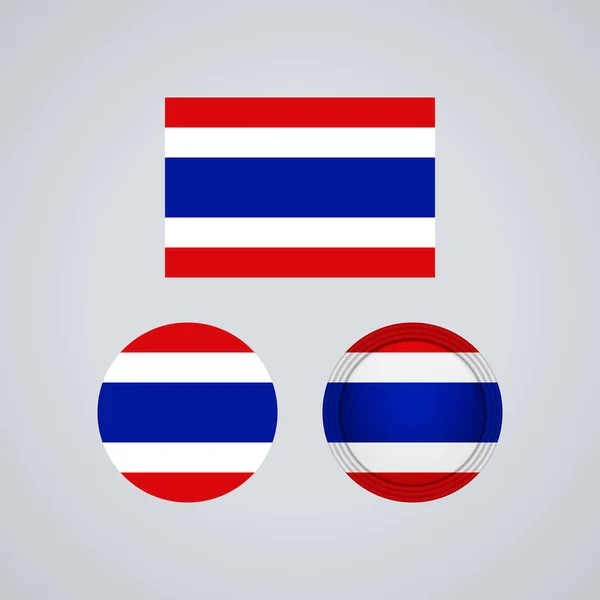 Дизайн Флага Тайский Флаг Установлен Изолированный Шаблон Ваших Проектов Векторная — стоковый вектор