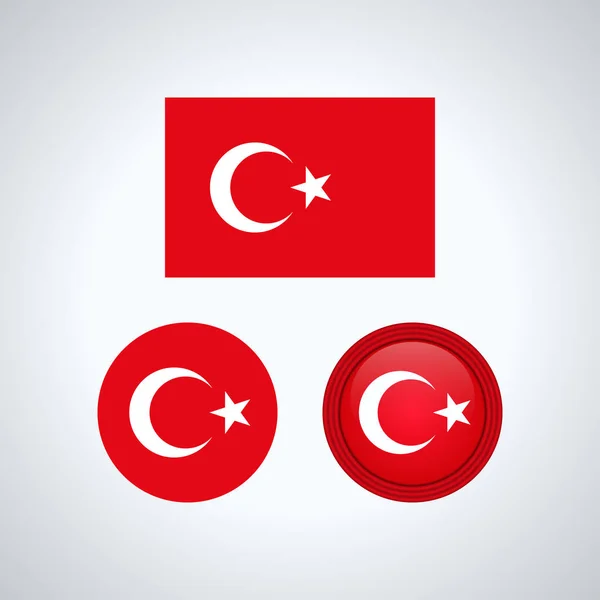 Дизайн Флага Турецкий Флаг Установлен Изолированный Шаблон Ваших Проектов Векторная — стоковый вектор