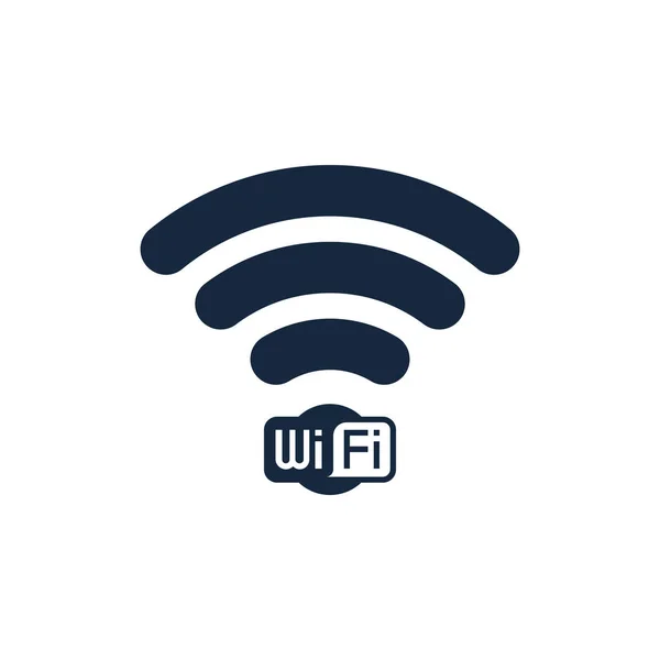 Design Des Wifi Symbols Mit Text Auf Weißem Hintergrund Isolierte — Stockvektor