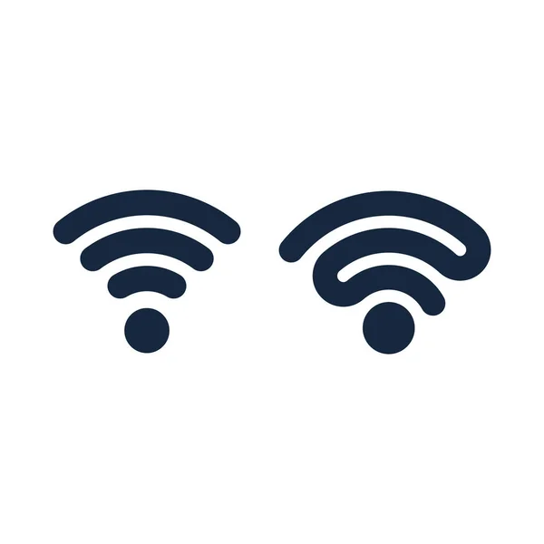 Desain Ikon Wifi Pada Latar Belakang Putih Ilustrasi Vektor Terisolasi - Stok Vektor