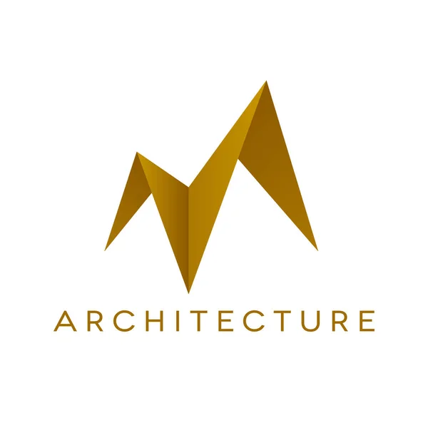 Mimari logo tasarım çatı şekli, izole vektör illustratio