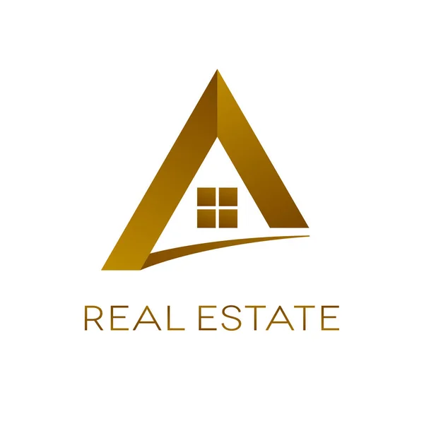 Diseño del logotipo de bienes raíces, ilustración vectorial aislada — Archivo Imágenes Vectoriales