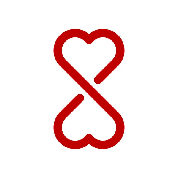 Infinity Love Symbol Bílém Pozadí Lap Melír Srdíčka — Stockový vektor