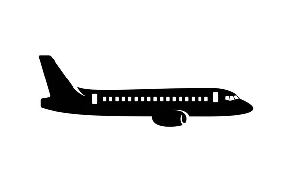 Commerciële vliegtuig silhouet — Stockvector