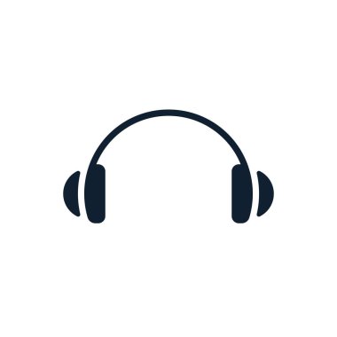 Beyaz arka plan üzerinde kulaklık. Düz vektör kulaklık tasarımı.