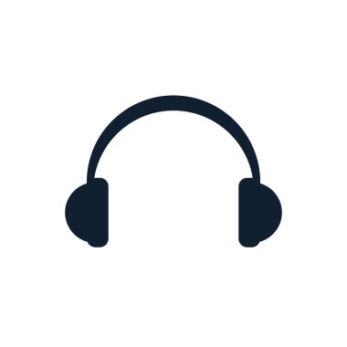 Beyaz arka plan üzerinde kulaklık. Düz vektör kulaklık tasarımı.