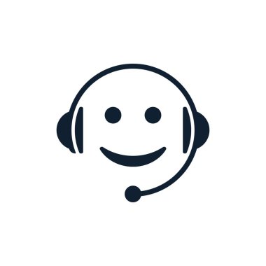 Arama Merkezi simgesi beyaz arka plan üzerinde. Düz vektör ifade tasarım.