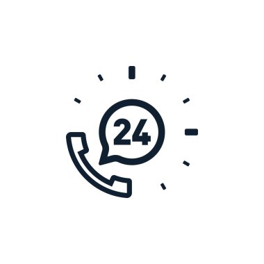 Destek telefon konuşma balonu simgesinin üzerine beyaz arka plan ile. Düz vektör destek telefon simgesi tasarım.