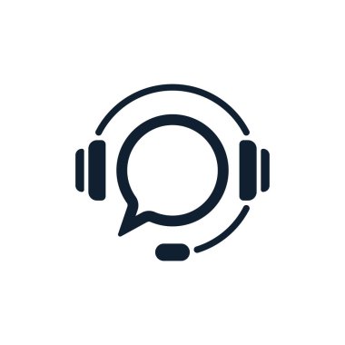 Beyaz arka plan üzerinde konuşma balonu ile destek. Düz vektör destek simgesi tasarım.