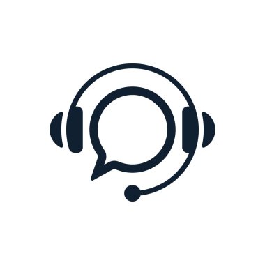 Beyaz arka plan üzerinde konuşma balonu ile destek. Düz vektör destek simgesi tasarım.