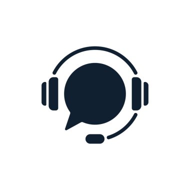 Beyaz arka plan üzerinde konuşma balonu ile destek. Düz vektör destek simgesi tasarım.