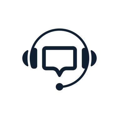 Beyaz arka plan üzerinde konuşma balonu ile destek. Düz vektör destek simgesi tasarım.