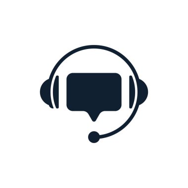 Beyaz arka plan üzerinde konuşma balonu ile destek. Düz vektör destek simgesi tasarım.