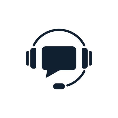 Beyaz arka plan üzerinde konuşma balonu ile destek. Düz vektör destek simgesi tasarım.