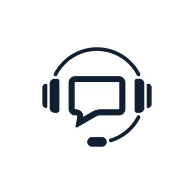 Beyaz arka plan üzerinde konuşma balonu ile destek. Düz vektör destek simgesi tasarım.