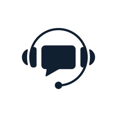 Beyaz arka plan üzerinde konuşma balonu ile destek. Düz vektör destek simgesi tasarım.