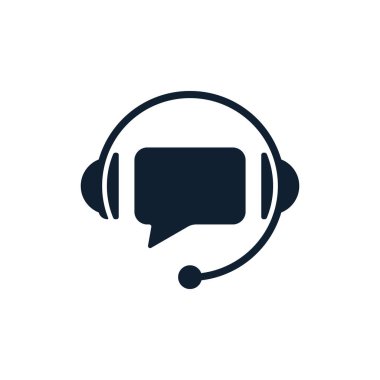 Beyaz arka plan üzerinde konuşma balonu ile destek. Düz vektör destek simgesi tasarım.