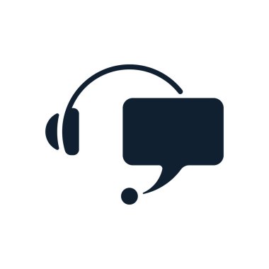 Beyaz arka plan üzerinde konuşma balonu ile destek. Düz vektör destek simgesi tasarım.